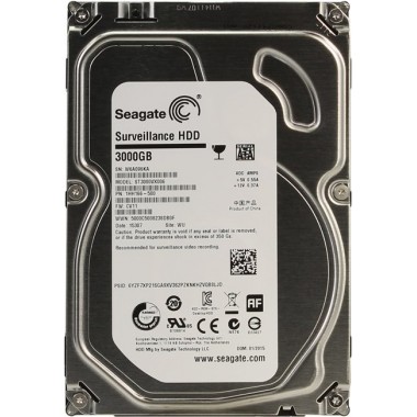 Жесткий диск HDD SATA Seagate 3000Gb (3Tb), ST3000VX006, Surveillance, 5900 rpm, 64Mb buffer